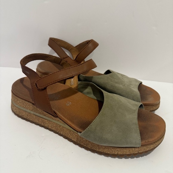 Mephisto Shoes - 🔥 Mephisto Women’s Slingback Sandals Sage Nubuck Size 10 EU 40 Comfort Cork Sole